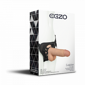 Страпон "Egzo" трусы-джоки + фаллоимитатор с мошонкой 