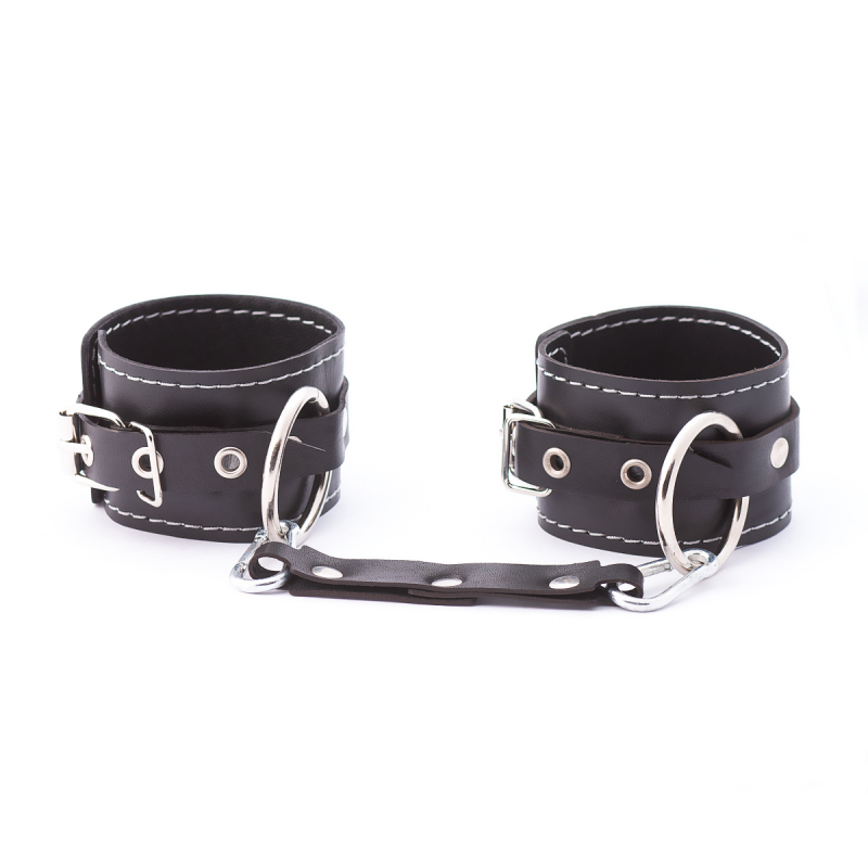 Оковы "Crazy Handmade" черные, кожа 